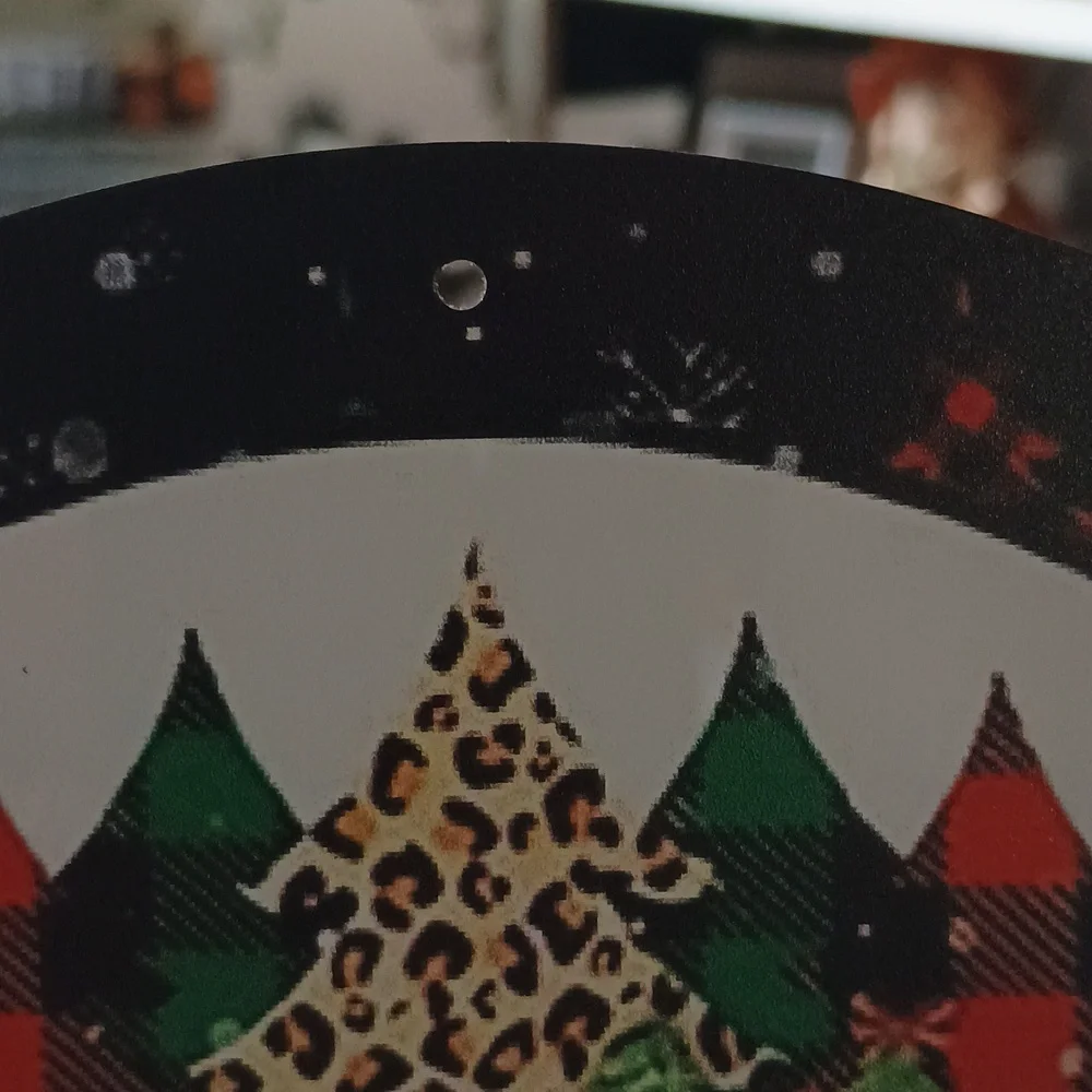 NIP Festive Round Sign with Red Truck and Trees